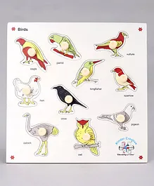 Kinder Creative Birds Knob and Peg Puzzle Multicolor - 10 Pieces
