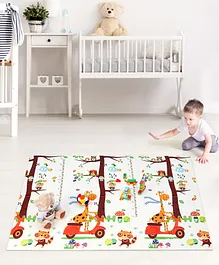 Babyhug XPE Waterproof Folding mat Giraffe Print - Multicolour