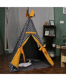 CuddlyCoo TeePee Tent Set with Cushions and Mat Polka Dot Print - Grey 