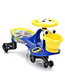 Sunbaby Funtime Swing Car With Storage Basket & Music - Yellow Blue