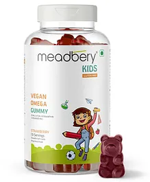 Meadbery Vegan Omega Multivitamin Strawberry Flavor Gummies - 30 Gummy Bear