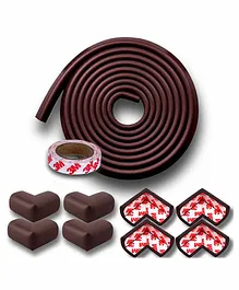 KidDough 5 Meters Safety Strip and 8 Corner Guards Combo Pack - Brown 