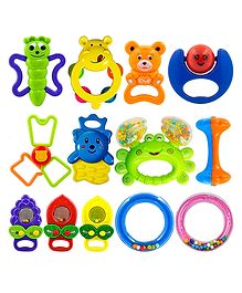 Wishkey Shake & Grab Rattles and Teethers Pack of 12 - Multicolor