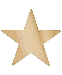 Fiddlys Unfinished Wood Stars for Crafts Pack of 50 - Brown