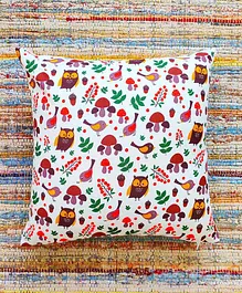 Rockfort Creations Square Owl Print Cushion Cover - Multicolor