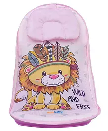 Sunbaby Baby Bath Support Seat with Soft Mesh Support Little Lion Print - Pink