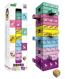 Negocio Unicorn Themed Wooden Stacking Toy Multicolor - 54 Pieces