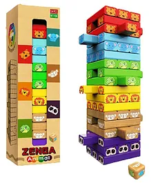 Negocio Animals Themed Wooden Blocks Stacking Toy Multicolor - 54 Pieces
