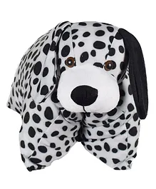 Frantic Dog Face Plush Kid's Pillow - Black and White
