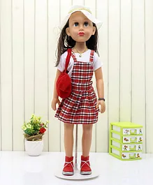 Speedage Simran Fashion Doll Red and White Checks - Height 59 cm 