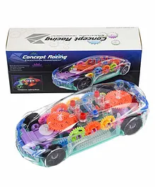 Dhawani Musical And 3D Lights Transparent Car - Multicolor