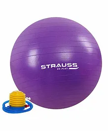 Strauss Anti Burst Gym Ball With Foot Pump - Purple