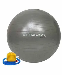Strauss Anti Burst Gym Ball With Foot Pump - Grey
