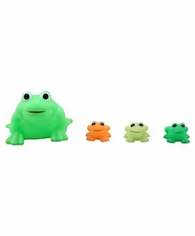Baby Moo Frog Shaped Bath Toy Set of 4 - Green 