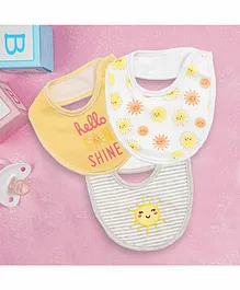 Baby Moo Bibs Hello Sunshine Print Pack Of 3 - Yellow