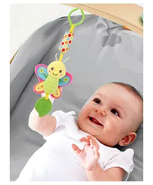Baby Moo Butterfly Hanging Musical Toy with Teether - Pink