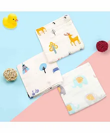 Baby Moo Into The Wild Large Muslin Napkin Multicolor - Pack of 3