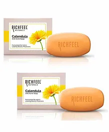 Richfeel Naturals Calendula Anti Acne Soap Pack of 2 - 75 gm Each 
