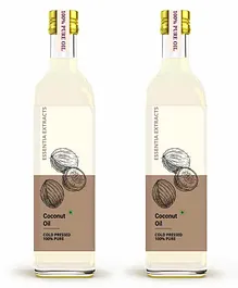 Essential Extracts Cold Pressed Virgin Coconut Oil Pack of 2 - 500 ml Each