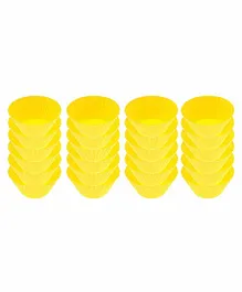 Hazel Silicone Round Shaped Muffins Moulds Pack of 24 - Yellow