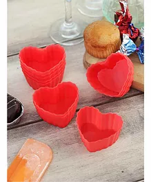 Hazel Silicon Heart Shaped Muffin Mould Red - Pack of 12
