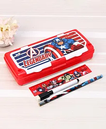 Marvel Avenger Pencil Box With Pencil & Scale - Red