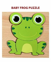 Kidskaart Frog Shaped Wooden Puzzle - Multicolor
