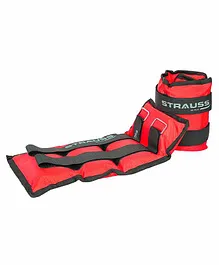 Strauss Rectangle Shape Ankle And Wrist Weight 2.5 Kg Pack Of 2  - Red 