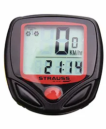 Strauss Bicycle Computer Odometer Speedometer Wired Cyclocomputer - Black