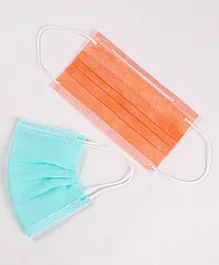 FROGGY 3ply Pack Of 50 Masks - Green & Orange