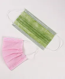 FROGGY 3ply Pack Of 50 Masks - Olive & Pink