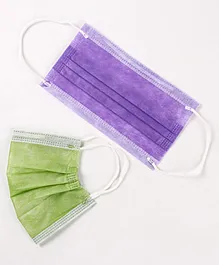 FROGGY 3ply Pack Of 50 Masks - Olive & Purple