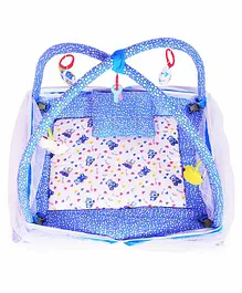 DearJoy Baby Kick and Play Gym with Mosquito Net and Baby Bedding Set Bunny Print - Blue