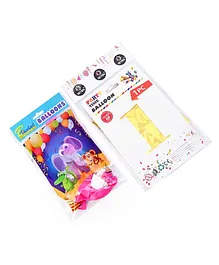 B Vishal Number 1 Shaped Foil & Latex Balloon Combo - Pack of 21