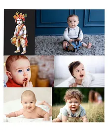 Crackles Cute Baby HD Posters Set of 6 - Multi color
