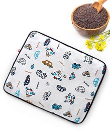 Babyhug Cotton Head Shaping 1 Kg Mustard Seeds/Rai Pillow Car Print - Navy Blue