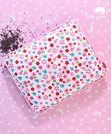 Babyhug Muslin Cotton Head Shaping Mustard Seeds Rai Pillow Floral Print - Pink