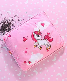 Babyhug Head Shaping Mustard Seeds Rai Pillow Unicorn Print - Pink