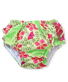 I play Flower Print Diaper Pant - Lime Green