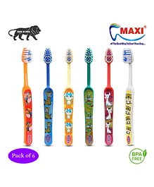 Maxi TomTom Junior Toothbrush Pack of 6 - Multicolour