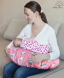 Babyhug 100% Cotton Feeding Pillow Unicorn Print - Pink