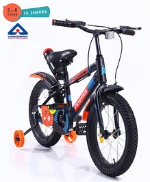 Pine Kids Rubber Air Tyres 99% Assembled Bicycle with 16 Inch Wheels -Black