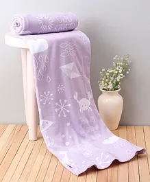 Pine Kids 100% Cotton All Season Reversible Blanket - Purple