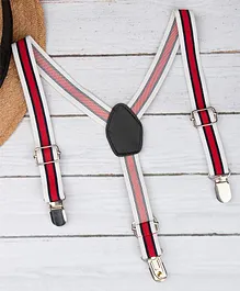 Arendelle Striped Suspenders - Red And White