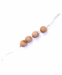 Rocking Potato Beech Wood Beaded Rattle Teether - Beige