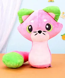 Plushkins Fox Plush Soft Toy Pink Green - Height 27 cm