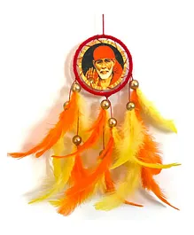 Rooh Dream Catcher Handmade Sai Baba Wall Hanging - Yellow Orange