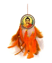 Rooh Dream Catcher Buddha Suryadhyanam Canvas - Orange & White 