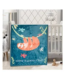 Baby Moo Animal Print Blanket - Blue 