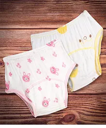 Baby Moo Adjustable & Washable Cloth Diaper Animal Print Pack of 2 - White